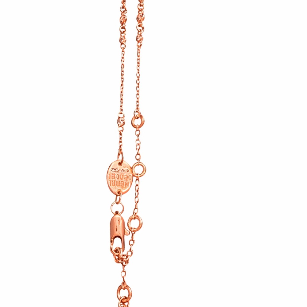 Henri Bendel Rose Gold Jeweled Hand Chain Bracelet Ring - Picture 3 of 3